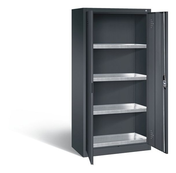 C+P klimaatkast Acurado, H1950xW930xD500mm, kleur: zwart-grijs, verzonken handgreep, 8921-315 S10331
