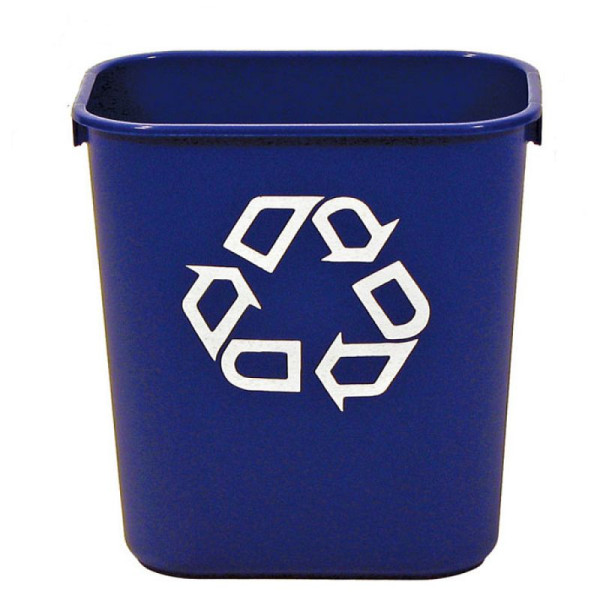 Stein HGS HGS prullenbak -Vierkant- Rubbermaid, blauw met recyclingsymbool, 12207