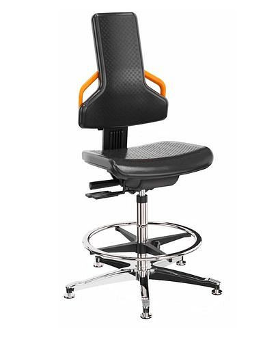Dauphin ESD werkstoel PU, aluminium onderstel, vloerglijders, voetring, 266936