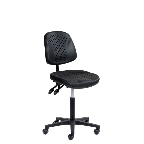 SOFAME werkstoel AIRPLUS met wielen, zithoogte 52-72, met zitdiepteverstelling, polyamide onderstel, W050030021