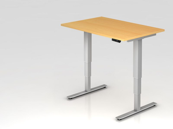 Hammerbacher elektrisch zit-sta bureau 120x80cm beuken, werkhoogte 63,5 -128,5 cm, VXDSM12/6/S