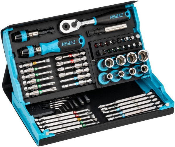 Hazet SmartCase bitset, volle zeskant 6,3, hol vierkant 6,3 mm, sleufprofiel, Phillips profiel PH, aantal gereedschappen: 59, 2200SC-32