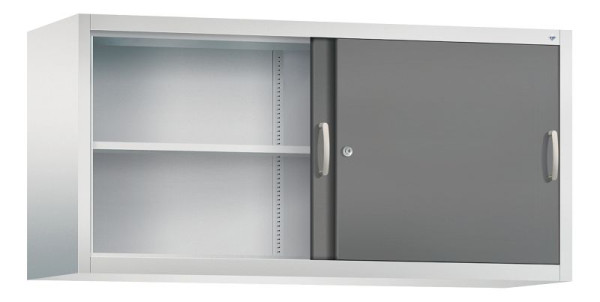 C+P bovenkast Acurado, H790xB1600xD500mm, kleur: lichtgrijs / vulkaangrijs, beugelgreep, 2 niveaus, 2155-00 S10079