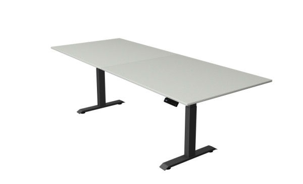 Kerkmann sta-/zittafel Move 4 nieuw 250 x 100 cm frame antraciet, tafelblad lichtgrijs, 10081211