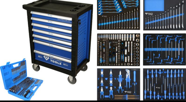 Brilliant Tools werkplaatswagen met 7 laden en 473 gereedschappen, BT153473