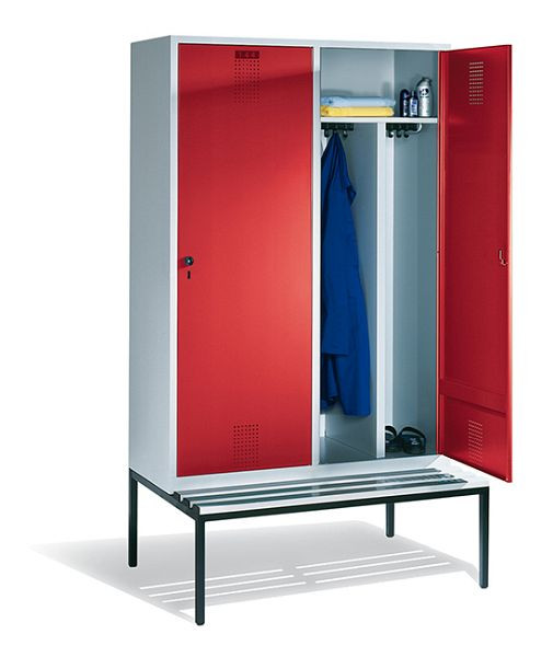 C+P zwart wit kastje Evolo, H2090xW1190xD500mm, kleur: lichtgrijs / vuurrood, 48250-40 S10037