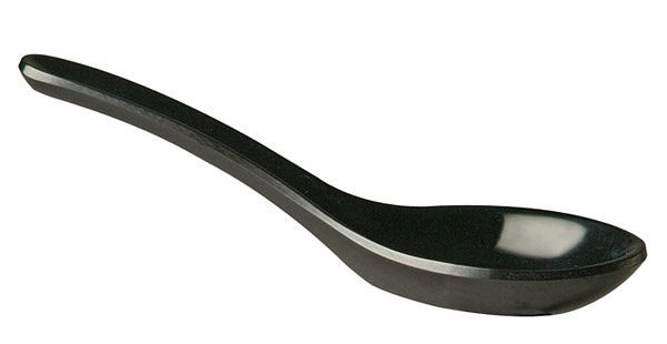 APS hapjeslepels, 13,5 x 4,5 cm, melamine, zwart, -HONG KONG-, verpakking van 60, 83487