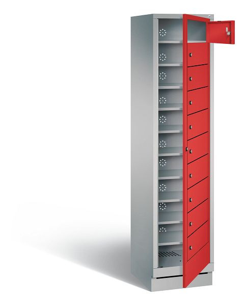C+P wasautomaat Evolo, H1800xB420xD500mm, kleur: wit aluminium / vuurrood, 48160-110 S10057