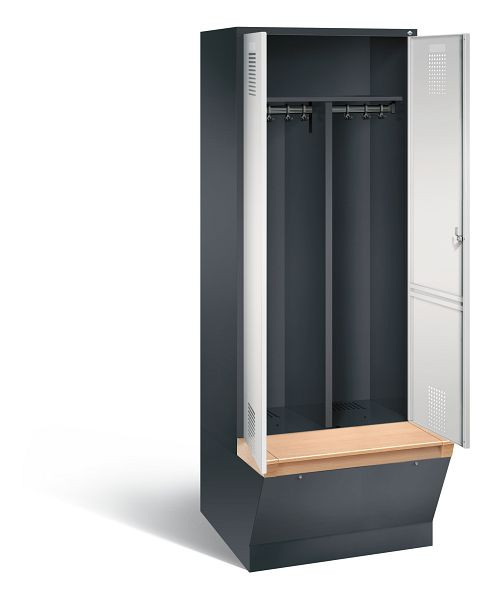 C+P zwart wit kastje Evolo, H2090xW810xD815mm, kleur: zwartgrijs/lichtgrijs, 48056-22 S10161