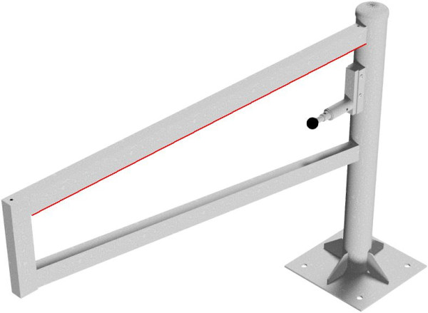 Schake draaipadbarrière, met zelfsluitend slot 1,50m voor hangslot, draaipaal: Ø 102mm, 4013_15VP