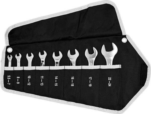 Kunzer speciale sleutelset extra dun, 8 stuks in rolzak, 7SLS08