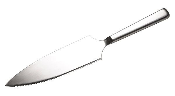APS taartmes, lengte: 28 cm, roestvrij staal, hoogglans gepolijst, één zijde gekarteld 15,5 cm, -CLASSIC-, 75912