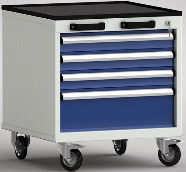 KLW standaard gereedschapswagen - 572 x 655 x 650 mm B x D x H met opstaande rand aan 4 zijden, FEA0500-04ESV-001