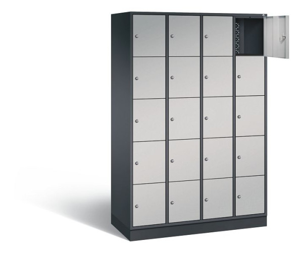 C+P lockerkast Intro, H1950xW1220xD490mm, kleur: zwart-grijs/wit aluminium, 8570-401 S10189