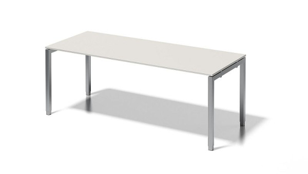 Bisley Cito bureau, 650-850 mm in hoogte verstelbaar U-frame, H 19 x B 2000 x D 800 mm, grijswit/zilver, DUH2008GW355
