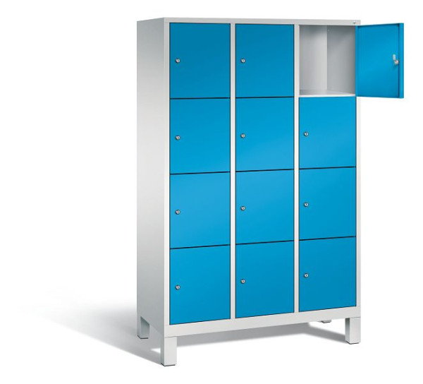 C+P lockerkast Evolo, H1850xB1200xD500mm, kleur: lichtgrijs/lichtblauw, 48010-324 S10058