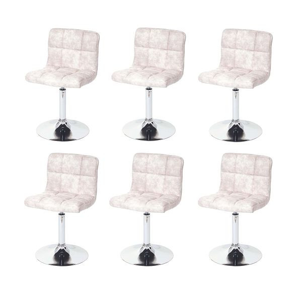 Mendler set van 6 eetkamerstoelen Kavala, bureaustoel, imitatiesuede chroom, vintage lichtgrijs, 3x59770