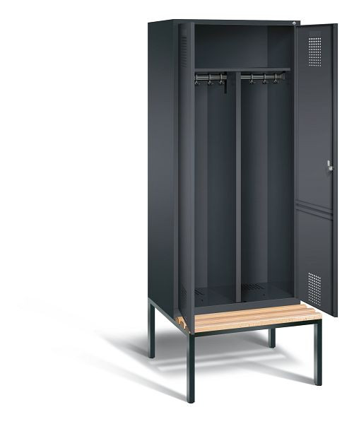 C+P zwart wit locker Evolo, H2090xW810xD815mm, kleur: zwart-grijs, 48052-22 S10042