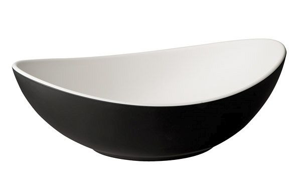 APS schaal -HALFTONE-, 24 x 17,5 cm, hoogte: 7,5 cm, melamine, binnenkant: wit, buitenkant: zwart, 84134