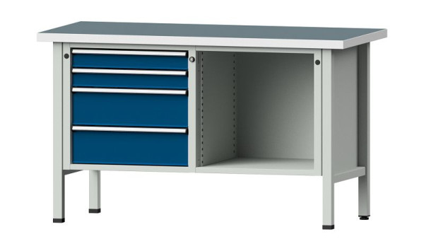 ANKE werkbanken kistwerkbank, model 134 V, 1500 x 700 x 890 mm, RAL 7035/5010, UBP 40 mm, 305.041