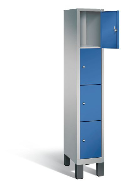 C+P lockerkast Evolo, H1850xB320xD500mm, kleur: wit aluminium / gentiaanblauw, 48010-104 S10142
