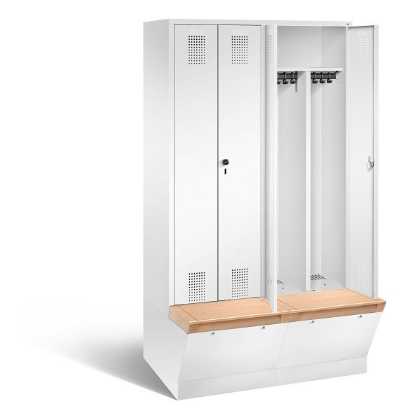 C+P zwart wit kastje Evolo, H2090xB1190xD815mm, kleur: verkeerswit, 48056-40 S10377