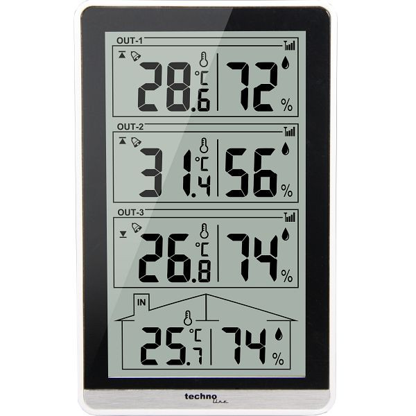 Technoline temperatuurstation, afmetingen: 81 x 133 x 40 mm, WS 7060
