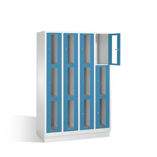 C+P lockerkast Classic, H1800xB1190xD500mm, kleur: lichtgrijs / lichtblauw, 8020A403 S10003