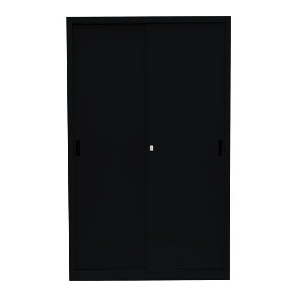 Lüllmann stalen schuifdeurkast, 1950 x 1200 x 450 mm, gitzwart/gitzwart, 550169