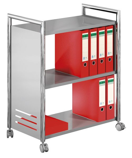 Kerkmann Artline plankenwagen, B 700 x D 400 x H 840 mm, aluminium zilver/chroom, 14311014