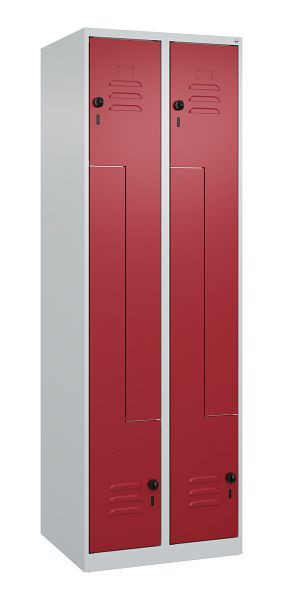 C+P Z-Spind Classic PLUS, 4 Abteile, 1850x600x500mm, 7035/3003, Drehriegel, 080003-204 S10016