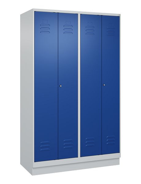 C+P luierkluis Classic PLUS SW, onderstel, 4 vakken, 1950x1200x500mm, 7035/5010, cilindersloten, 080022-40 S10018
