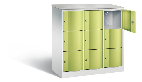C+P lockerkast Resisto, H1255xB1148xD540mm, kleur: lichtgrijs / virid groen, 8573-372 S10701