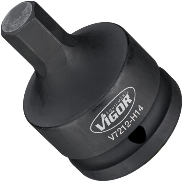VIGOR slagmoersleutel schroevendraaier bit, hol vierkant 20 mm (3/4 inch), binnenzeskant profiel, 14 mm, V7212-H14