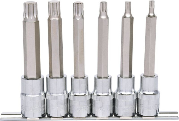 KS Tools 1/2" CHROMEplus bitdoppenset XZN, lang, 6-delig M5-M14, 918.1358