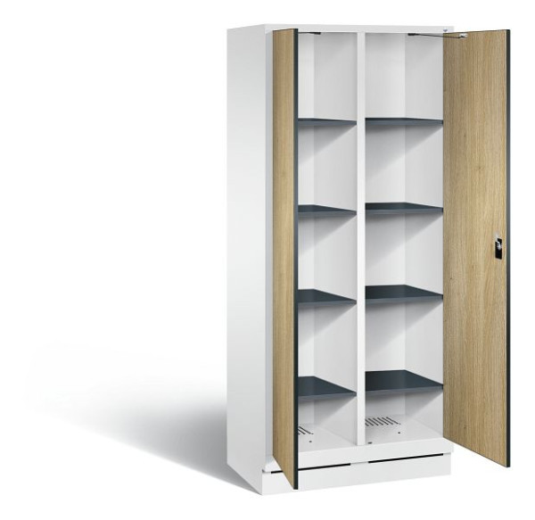 C+P washok Evolo, H1800xW810xD500mm, kleur: verkeerswit / decor eiken Sereno, 48022-22B S10066