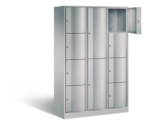 C+P combinatie lockerkast Resisto, H1950xB1148xD540mm, kleur: wit aluminium, 8070-3723 S10027