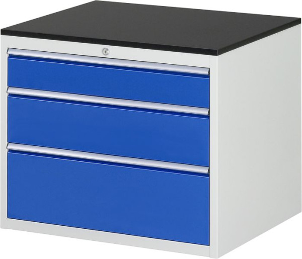 RAU ladekast serie 7000, B770xD650xH640mm, laden: 1xH120, 1xH180, 1xH240mm, werkblad melaminehars gecoat, 03-XL3.16A-M.11