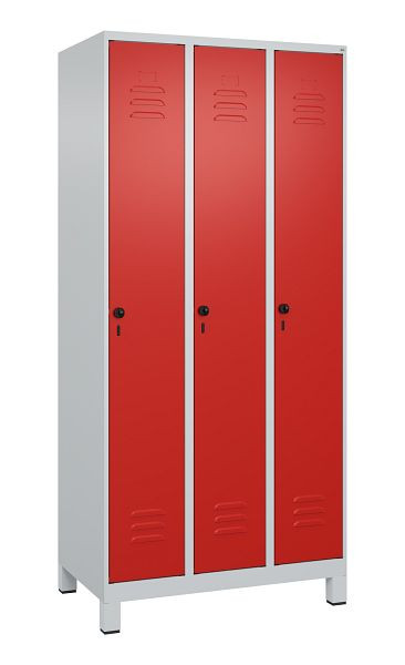 C+P luierkluis Classic PLUS met middenwand, voeten, 3 vakken, 1950x900x500mm, 7035/3020, veiligheidsdraaigrendel, 080010-30F S10002