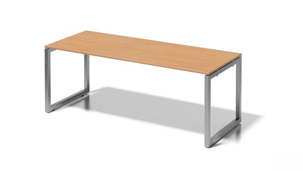 Bisley Cito bureau, 740 mm vaste hoogte O-frame, H 19 x B 2000 x D 800 mm, beuken/zilver, DOF2008BC355