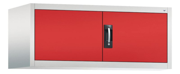 C+P bovenkast Acurado, H500xB1200xD600mm, kleur: lichtgrijs / vuurrood, verzonken handgreep, 9494-000 S10009