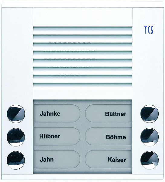 TCS audio voordeurstation serie PES 6 beldrukkers (rechts/links uitgelijnd), AP wit, PES06-WS/04