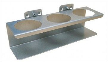 ADB ronde blikjeshouder 3-voudig, afmetingen BxØ: 300 mm x 70 mm, kleur: aluminium, RAL 9006, 23176