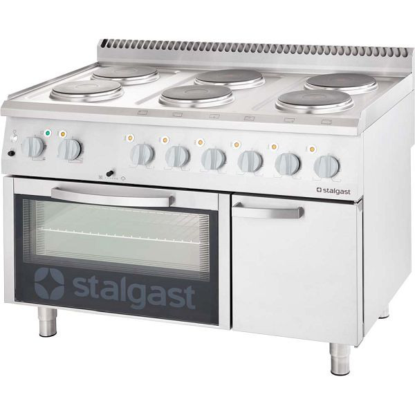 Stalgast elektrisch fornuis met oven (GN 2/1) Serie 700 ND - 6 platen (6x2.6), SL32611S