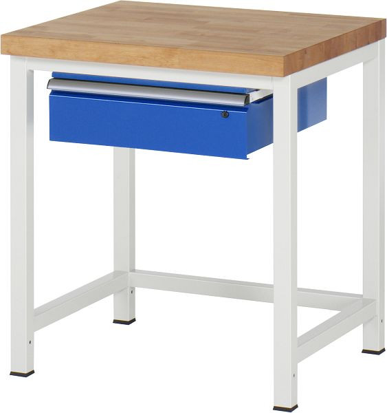 RAU werkbank serie 8000 - frameconstructie (gelast frame), 1 x lade, 750x840x700 mm, 03-8001A1-077B4S.11