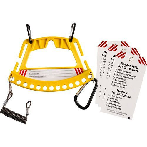 Brady drager voor 12 hangsloten, inclusief 3 tags, geel, 312033