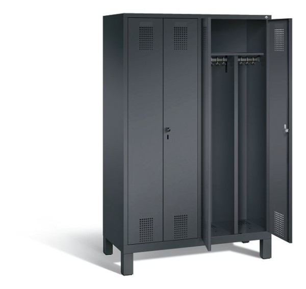 C+P zwart wit kastje Evolo, H1850xW1190xD500mm, kleur: zwart-grijs, 48012-40 S10156