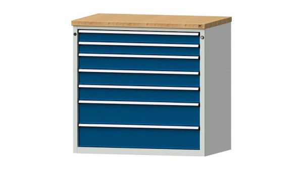 ANKE werkbanken ladekast, model 3005 V, 1065 x 700 x 1020 mm, RAL 7035/5010, BMP 40 mm, 611.409