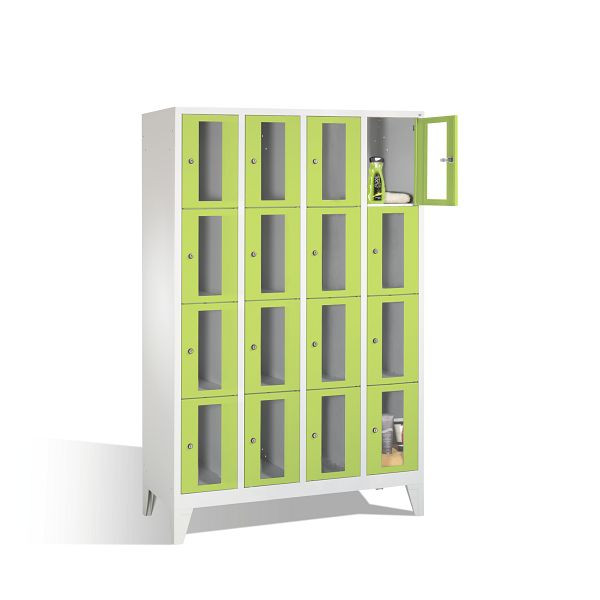 C+P lockerkast Classic, H1850xB1190xD500mm, kleur: lichtgrijs / virid groen, 8010A404 S10007