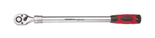GEDORE rode 2K telescoopratel, L/R schakelbaar. 1/2, lengte 460-600 mm, 3300522